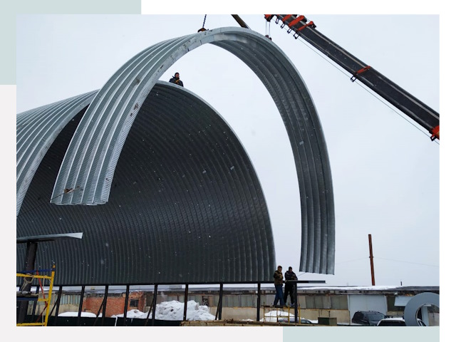 Полукруглые ангары в Еманжелинске