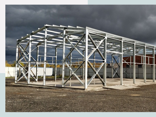 Двускатные ангары в Еманжелинск от 616 руб. за квадрат